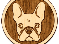 Französische Bulldogge – Holz Anstecker