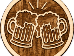 Prost – Bierkrüge – Holz Anstecker